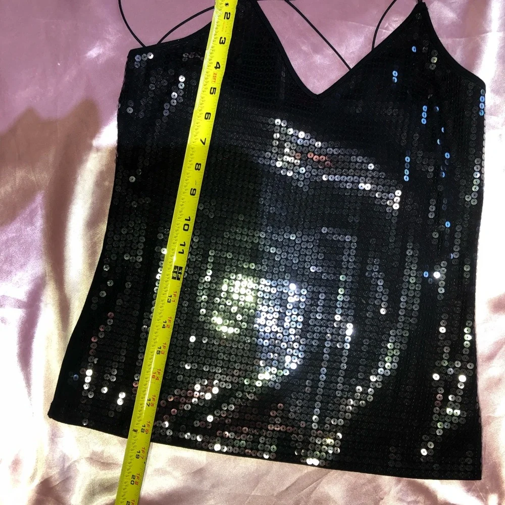 Sexy strappy Black sequin top - Picture 2 of 10